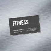 Creative Retro Black Gray Dynamic Personal Trainer Magnetische Visitenkarte (Beispiel)