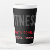 Creative Retro Black Gray Dynamic Personal Trainer Milchtasse (Vorderseite)