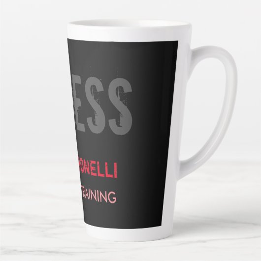 Creative Retro Black Gray Dynamic Personal Trainer Milchtasse (Rechts)