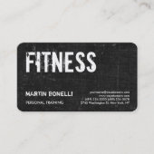 Creative Retro Black Gray Dynamic Personal Trainer Visitenkarte (Vorderseite)