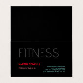 Creative Retro Black Gray Dynamic Personal Trainer Visitenkarten (Außenseite Aufgefaltet)