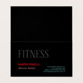 Creative Retro Black Gray Dynamic Personal Trainer Visitenkarten (Außenseite Aufgefaltet)