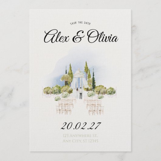 Creative Romantic Wedding Invitation – Personalize Einladung (Vorderseite)