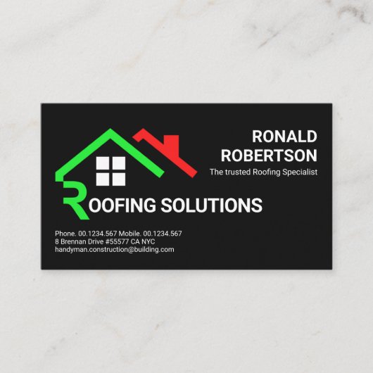 Creative Roof Signage Handyman Visitenkarte (Vorderseite)