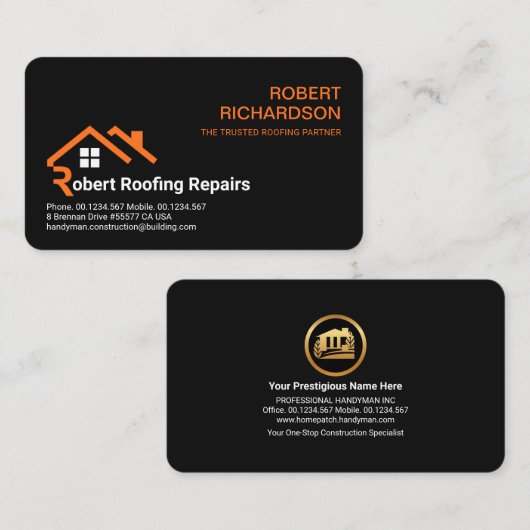 Creative Rooftop Letter-R Dachdeckung Visitenkarte (Vorne/Hinten)