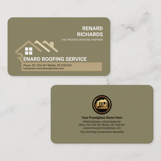 Creative Rooftop Letter-R Dachdeckung Visitenkarte (Vorne/Hinten)