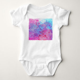 Creative rosa-blaue Textur, Farbblöcke. Baby Strampler