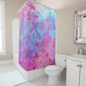 Creative rosa-blaue Textur, Farbblöcke. Duschvorhang (Beispiel)