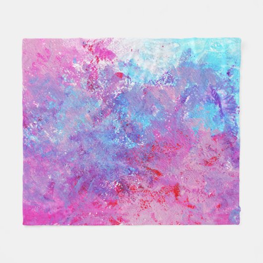 Creative rosa-blaue Textur, Farbblöcke. Fleecedecke (Vorderseite (Horizontal))
