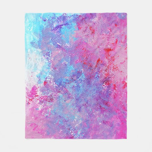 Creative rosa-blaue Textur, Farbblöcke. Fleecedecke (Vorderseite)