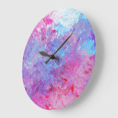 Creative rosa-blaue Textur, Farbblöcke. Große Wanduhr (Winkel)