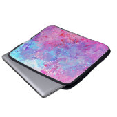 Creative rosa-blaue Textur, Farbblöcke. Laptopschutzhülle (Vorne Knopf)