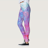Creative rosa-blaue Textur, Farbblöcke. Leggings (Links)