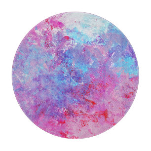 Creative rosa-blaue Textur, Farbblöcke. Schneidebrett