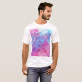 Creative rosa-blaue Textur, Farbblöcke. T-Shirt (Vorne ganz)