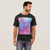Creative rosa-blaue Textur, Farbblöcke. T-Shirt (Vorne ganz)