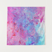 Creative rosa-blaue Textur, Farbblöcke. Wandteppich (Vorderseite (Horizontal))
