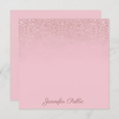 Creative Rose Gold Calligraphy Script Text Elegant Mitteilungskarte (Vorne/Hinten)