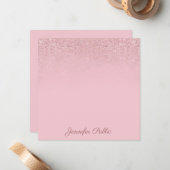 Creative Rose Gold Calligraphy Script Text Elegant Mitteilungskarte (Vorderseite/Rückseite Beispiel)