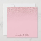 Creative Rose Gold Calligraphy Script Text Elegant Mitteilungskarte (Vorderseite)