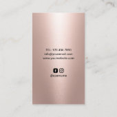 Creative Rose Gold Splash Camera Fotografie Visitenkarte (Rückseite)