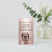 Creative Rose Gold Splash Camera Fotografie Visitenkarte (Stehend Vorderseite)