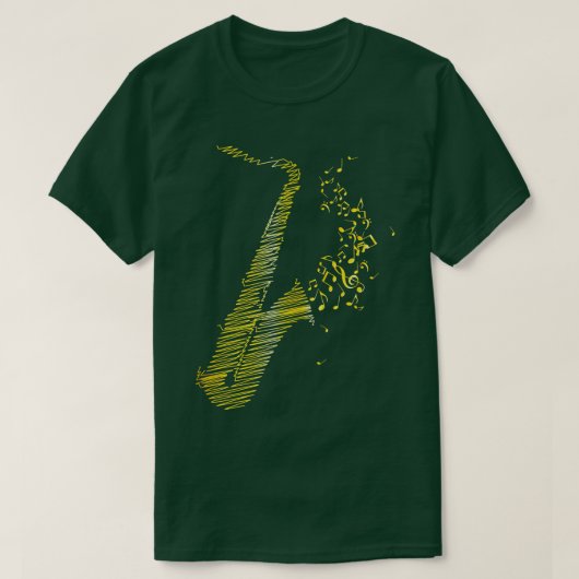 Creative Saxophon Art Yellow Mix T-Shirt (Design vorne)