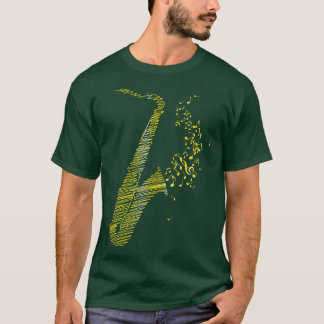 Creative Saxophon Art Yellow Mix T-Shirt