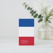 Creative Schlicht Red Blue White Trendy Consultant Visitenkarte (Stehend Vorderseite)