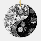 Creative Schwarz-weiß Yin Yang Night Day Mandala Keramik Ornament (Hinten)