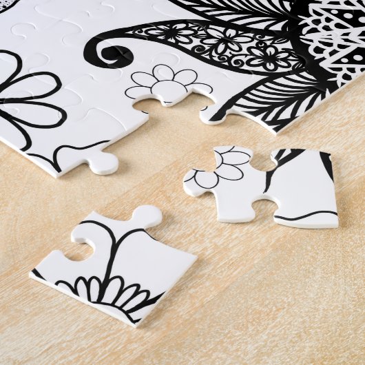 Creative Schwarz-weiß Yin Yang Night Day Mandala Puzzle (Seite)