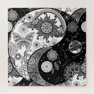 Creative Schwarz-weiß Yin Yang Night Day Mandala Puzzle
