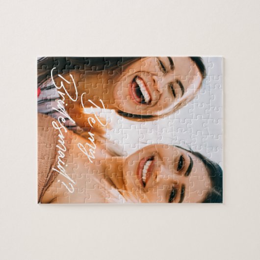 Creative Script Be My Bridesmaid Foto Vorschlag Puzzle (Horizontal)