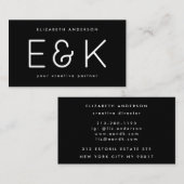 Creative Script Bold Big Monogram Modern Simple Visitenkarte (Vorne/Hinten)