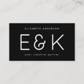 Creative Script Bold Big Monogram Modern Simple Visitenkarte (Vorderseite)