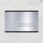 Creative Script Glam Silver Modern Beruflich Visitenkarte (Rückseite)