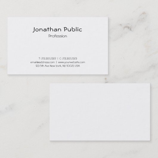 Creative Script Moderner Minimalistischer Schlicht Visitenkarte (Vorne/Hinten)