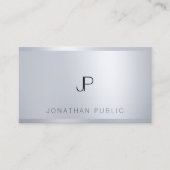 Creative Silver Template Elegante Monogram Modern Visitenkarte (Vorderseite)