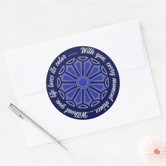 Creative simple colour flower gift mom dad sister runder aufkleber (Umschlag)