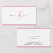 Creative Simple Modern Minimalistisch Pink White S Visitenkarte (Vorne/Hinten)