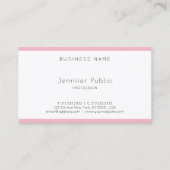 Creative Simple Modern Minimalistisch Pink White S Visitenkarte (Rückseite)