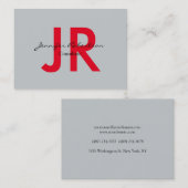 Creative Simple Red Gray Schlicht Unique Visitenkarte (Vorne/Hinten)