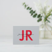 Creative Simple Red Gray Schlicht Unique Visitenkarte (Stehend Vorderseite)