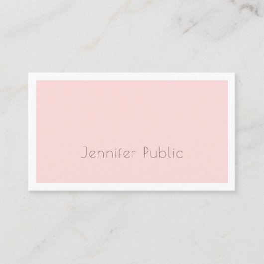 Creative Simple Schlicht Blush Pink Luxus Moderne Visitenkarte (Vorderseite)
