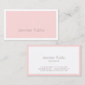 Creative Simple Schlicht Blush Pink Luxus Moderne Visitenkarte (Vorne/Hinten)