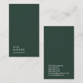 Creative Simple Schlicht Green Gray Trendy Consult Visitenkarte (Vorne/Hinten)