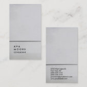 Creative Simple Schlicht Silver Gray Trend Consult Visitenkarte (Vorne/Hinten)