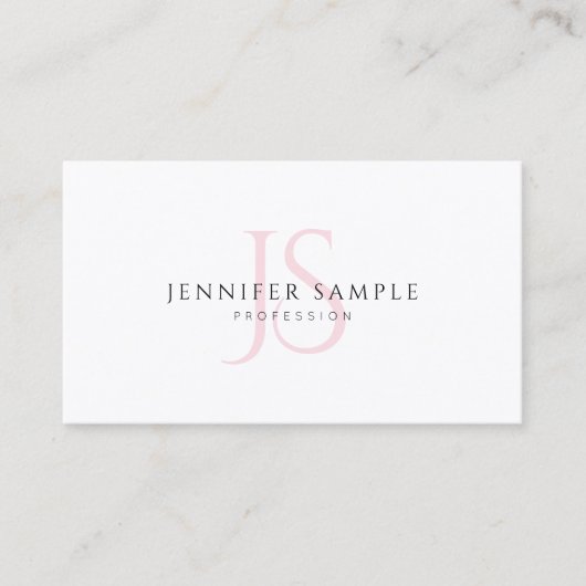 Creative Simple Template Pink Monogram Modern Chic Visitenkarte (Vorderseite)