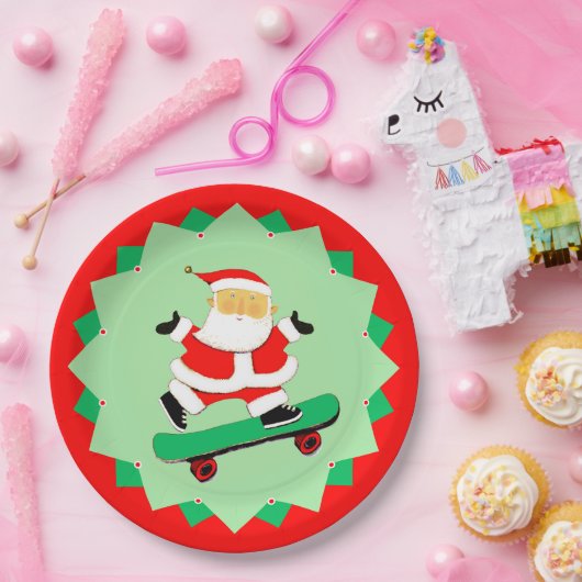 Creative Skateboarding Weihnachtsfeier Pappteller (Party)