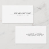 Creative Sleek Modernes Design Elegante Weiß Schli Visitenkarte (Vorne/Hinten)